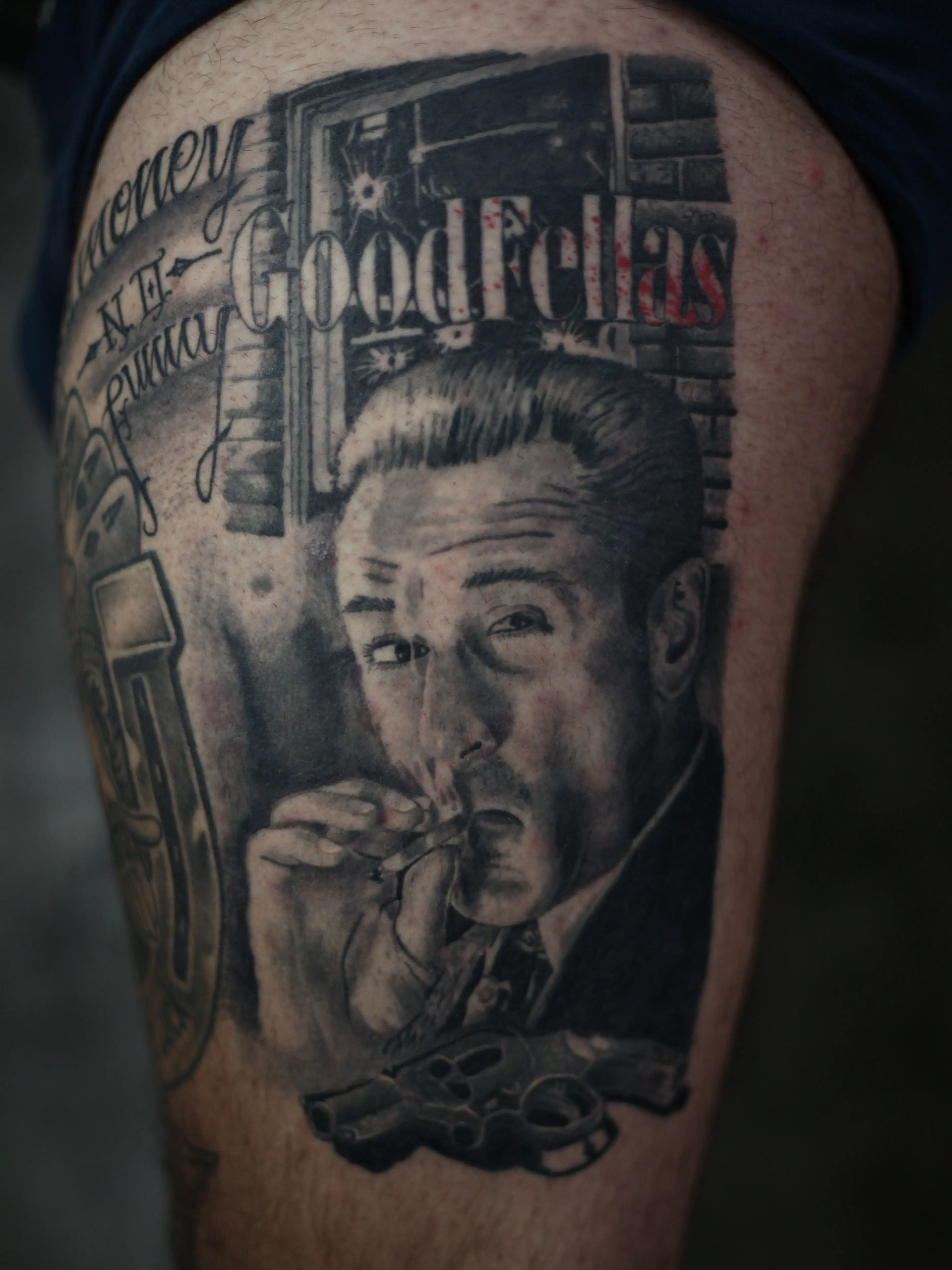 Tetovaža Robert De Niro (Goodfellas) - Black & Grey - Eternal Art Tattoo Studio Loznica
